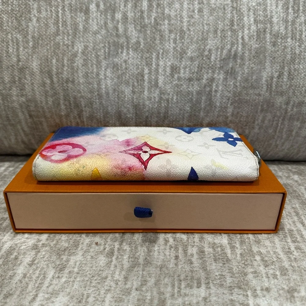 ✨💎COLLECTIBLE 💎✨LOUIS VUITTON Watercolor Zippy Organizer wallet w/COA,Dusty - Picture 12 of 12